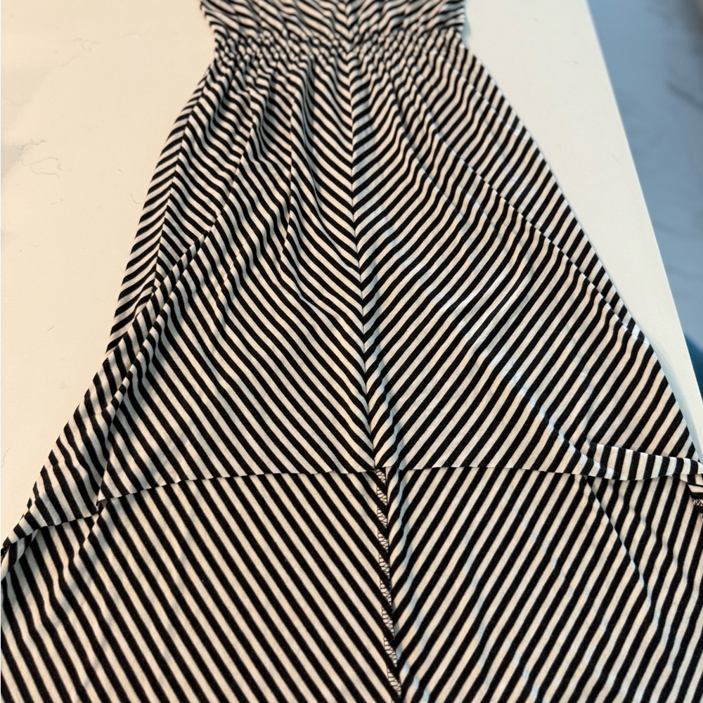Poof! Monochrome Striped Dress